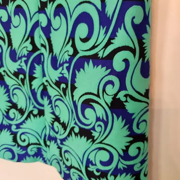 J Crew A-Line Vineyard‎ Jacquard Green/Blue Sheath Dress size 8 - Picture 8 of 11